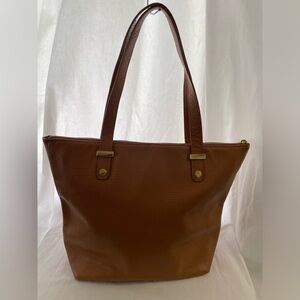 Joy Managano Genuine Leather Tan Tote Bag